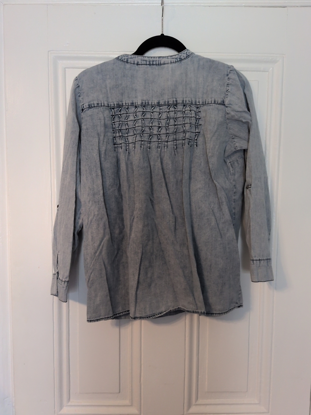 Tantrums Light Blue Washed Denim Tunic Blouse - Picture 3 of 7